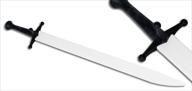 Synthetic Messer Sparring Sword - White Blade / Black Hilt