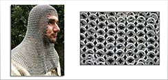 Chainmail Coif, Baron Grade, Square Face Code 5