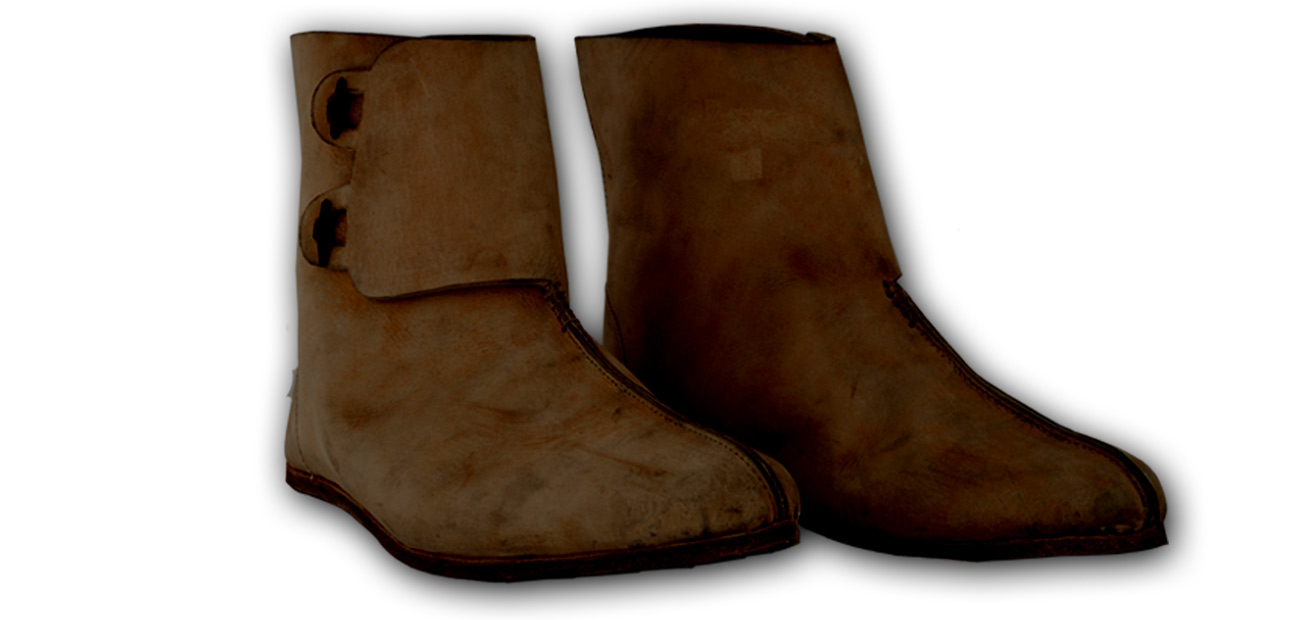 11th Century Norman Cavalry Men's Shoes, Dark Brown