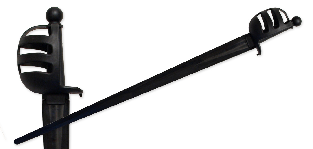Synthetic Basket Hilt Sparring Sword - Black Blade