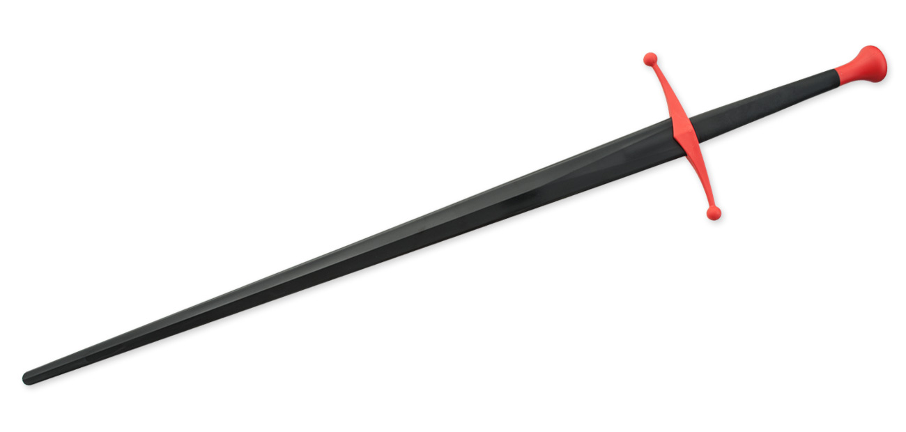 Synthetic Sparring Longsword - Black Blade w/ Red Hilt