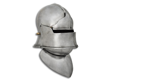 European Sallet w/visor, Browplate, Bevor, 14G