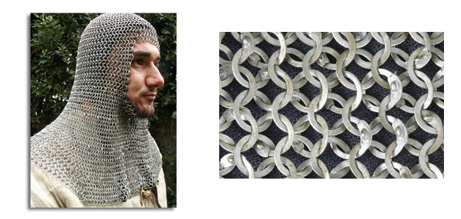 Chainmail Coif, Count Grade, Full Mantle, Square Face