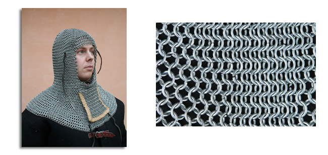 Mail Coif w/Ventail, Down to Up, Infantry Grade