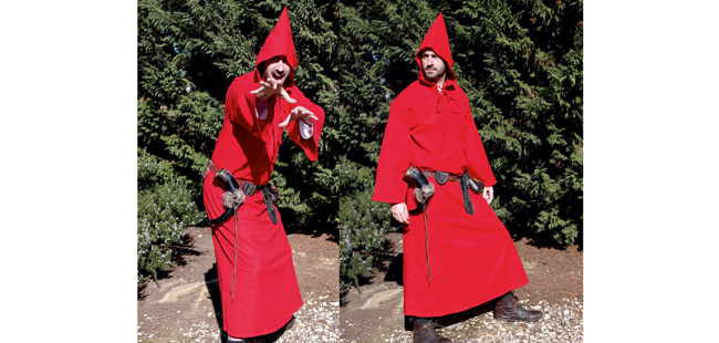 Medieval Hooded Cloak - Red
