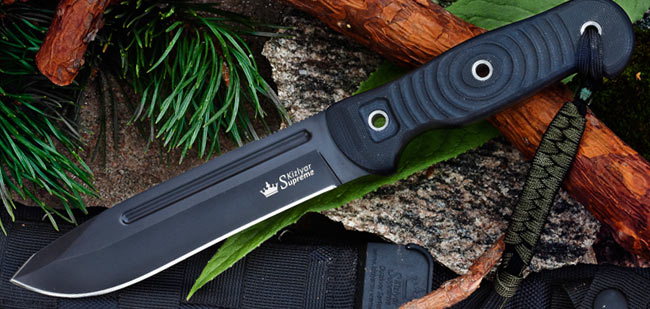 Maximus AUS-8 Outdoor Knife with Black Titanium - Kizlyar Supreme