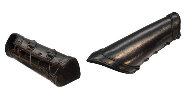 LeatherWorks Black Leather Bracers