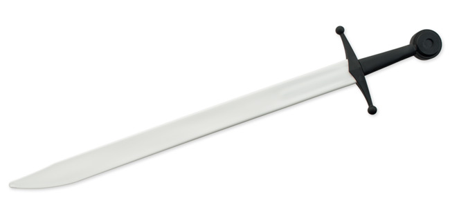 Synthetic Falchion Sparring Sword - White Blade w/ Black Hilt