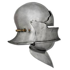 European Sallet w/visor, Browplate, Bevor, 14G