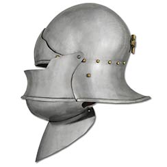 Venetian Sallet Helmet w/Visor and Bevor, 14G