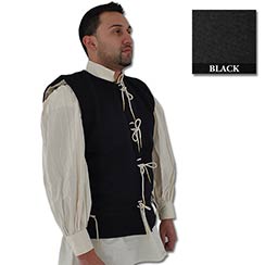 Waistcoat, 15th C, Wool/Cotton, Black