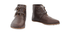 13th C Soldier's Shoes w/2 Buckles, Dark Brown