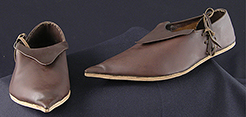 13th C Soldier's Shoes Side Laced Dark Brown SZ 12