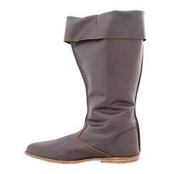 Knee Length Medieval Shoes, Laced, Dark Brown