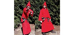 Medieval Hooded Cloak - Red - Large