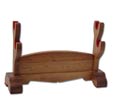 Double Japanese Sword Stand (Natural Wood)