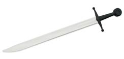 Synthetic Falchion Sparring Sword - White Blade w/ Black Hilt