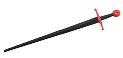 Synthetic Single Hand Sparring Sword - Black Blade w/ Red Hilt