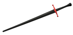 Synthetic Bastard Sparring Sword - Black Blade w/ Red Guard